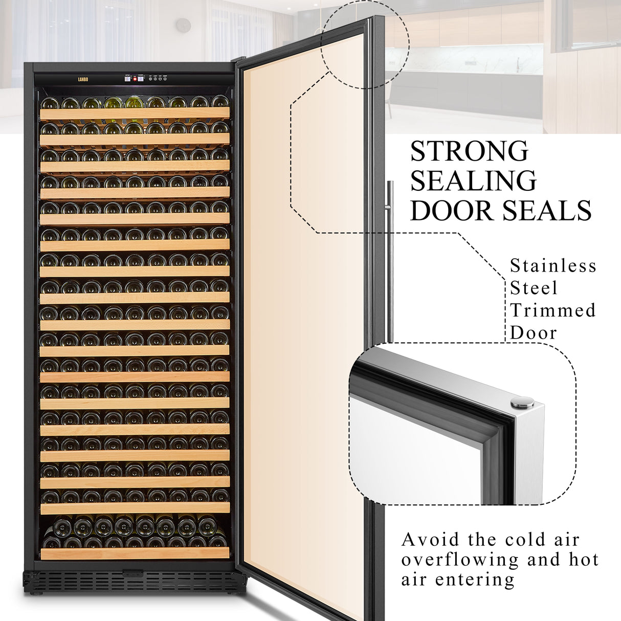 289 Bottle Built-In Single Zone Wine Cooler 32 Inch Width