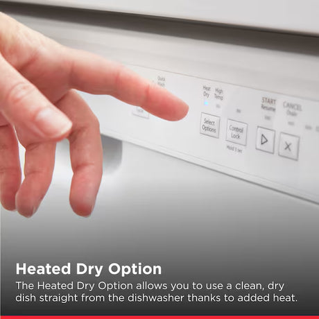 Eco Series 24" Front Control Built-In Dishwasher – White, 59 dB Quiet Operation