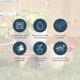 2-Pack 19.75" Extra Large Gray Metal Planters – Indoor/Outdoor with Drainage Holes