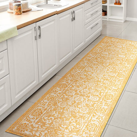 JONATHAN Y Santa Monica Floral Runner Rug – 2x8 Ft Indoor/Outdoor Coastal Design (Red/Taupe)