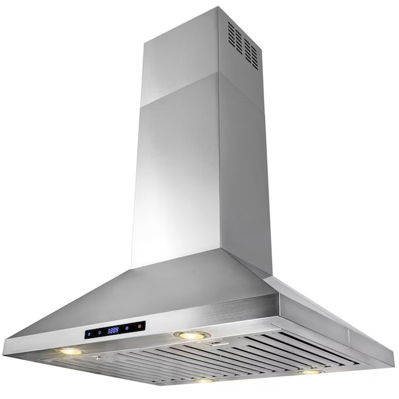 30-In Convertible 343-CFM Stainless Steel Island Range Hood