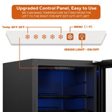 16.9-Inches W 82 -Can Capacity Stainless Steel Freestanding Indoor Beverage Refrigerator with Glass Door