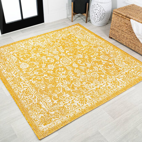 JONATHAN Y Santa Monica Floral Runner Rug – 2x8 Ft Indoor/Outdoor Coastal Design (Red/Taupe)