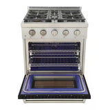 Professional 30 In. 4.2 Cu. Ft. 4 Burners Freestanding Natural Gas Range in Black with Convection Oven