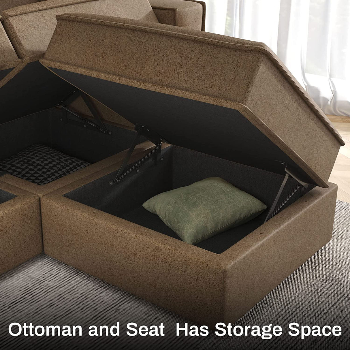 Convertible U-Shaped Sectional Sofa – Modular Couch with Storage & Chaise
