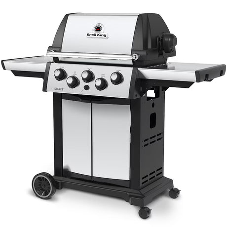 390 Stainless Steel/Black 3-Burner Natural Gas Grill with 1 Side Burner