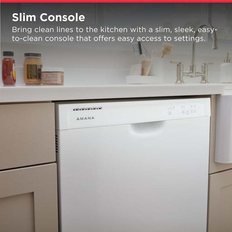 Eco Series 24" Front Control Built-In Dishwasher – White, 59 dB Quiet Operation