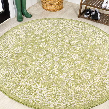 JONATHAN Y Santa Monica Floral Runner Rug – 2x8 Ft Indoor/Outdoor Coastal Design (Red/Taupe)