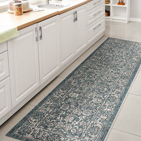 JONATHAN Y Santa Monica Floral Runner Rug – 2x8 Ft Indoor/Outdoor Coastal Design (Red/Taupe)