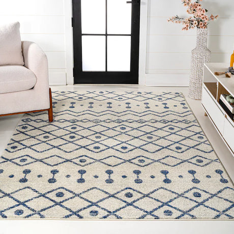 JONATHAN Y Aksil Beni Souk Runner Rug – 2x8 Ft Bohemian Trellis Design (Cream/Black)