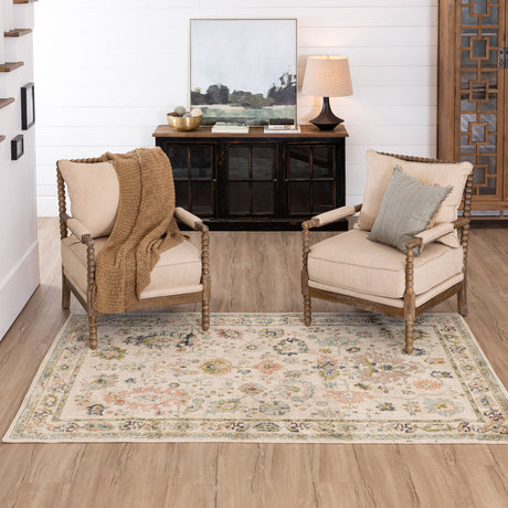 Vintage Inspired Mortimer Area Rug, 5’3” X 7’10"