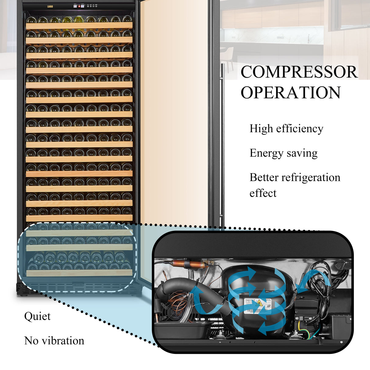 289 Bottle Built-In Single Zone Wine Cooler 32 Inch Width