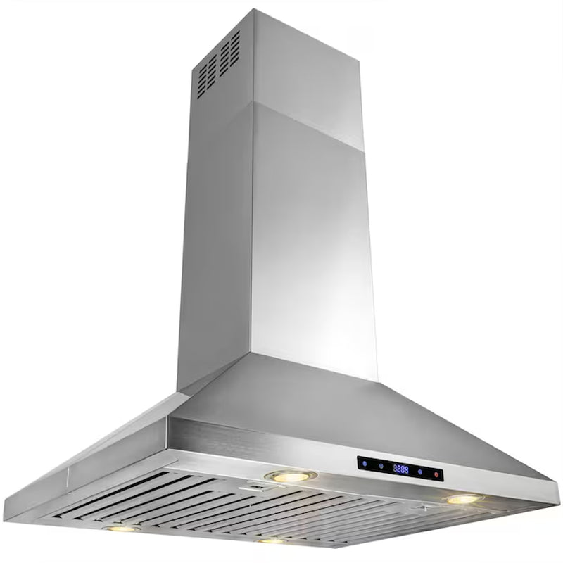 30-In Convertible 343-CFM Stainless Steel Island Range Hood
