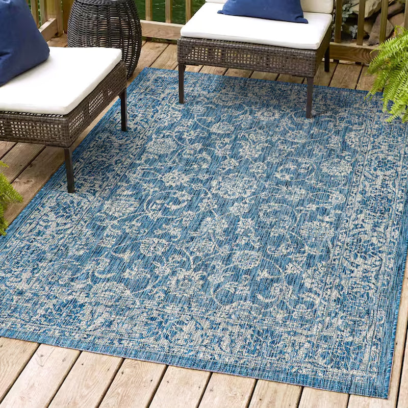 JONATHAN Y Santa Monica Floral Runner Rug – 2x8 Ft Indoor/Outdoor Coastal Design (Red/Taupe)
