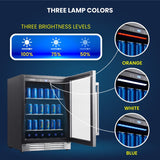 24-Inches W 108 -Can Capacity Stainless Steel Built-In/Freestanding Indoor Beverage Refrigerator with Glass Door