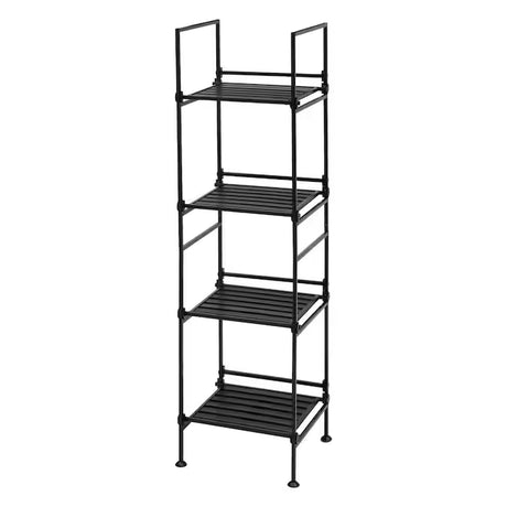 Metal 4-Tier Decorative Shelving Unit (11.35-In W X 13.12-In D X 45.38-In H) Black, (10-Lb Capacity per Shelf)
