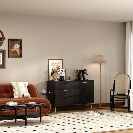 Brown 6 -Drawer Standard Dresser