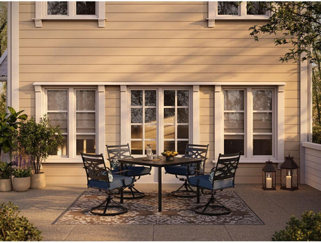 Montclair 5-Piece Outdoor Dining Set – Weather-Resistant Patio Table & Swivel Chairs