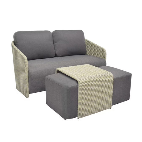 Venza 3-Piece Wicker Patio Conversation Set with Dark Gray Cushions