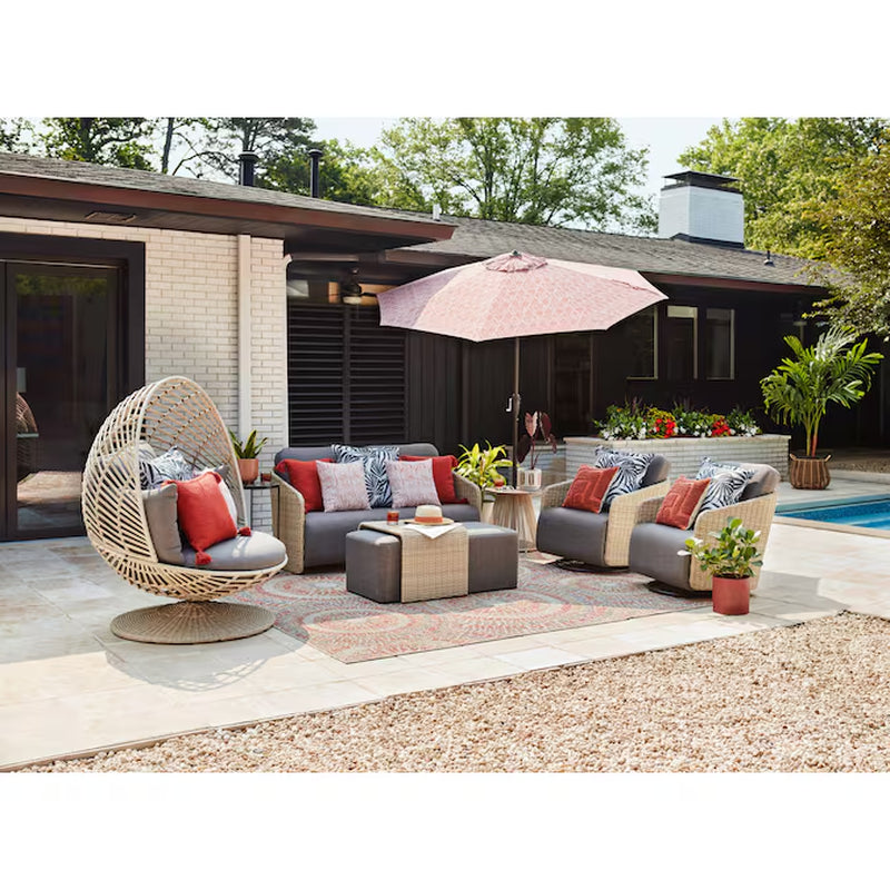 Venza 3-Piece Wicker Patio Conversation Set with Dark Gray Cushions