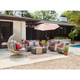 Venza 3-Piece Wicker Patio Conversation Set with Dark Gray Cushions