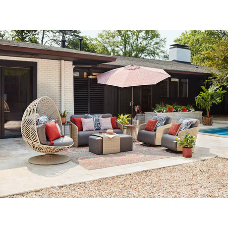 Venza 3-Piece Wicker Patio Conversation Set with Dark Gray Cushions