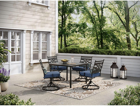 Montclair 5-Piece Outdoor Dining Set – Weather-Resistant Patio Table & Swivel Chairs