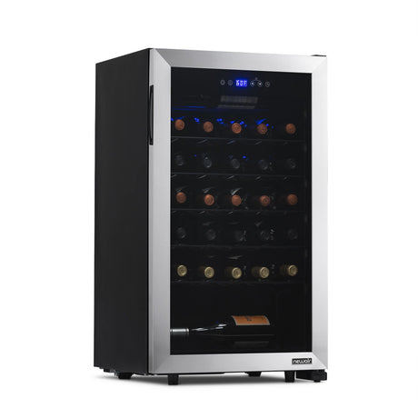 33-Bottle Compressor Wine Fridge, Stainless Steel