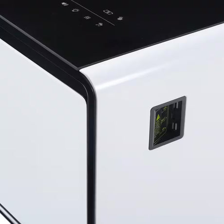 Coffee Table Fridge 27 In. 25 Cu. Ft. Retro Mini Refrigerator in White+Black, Bluetooth Speaker, Wireless Charging