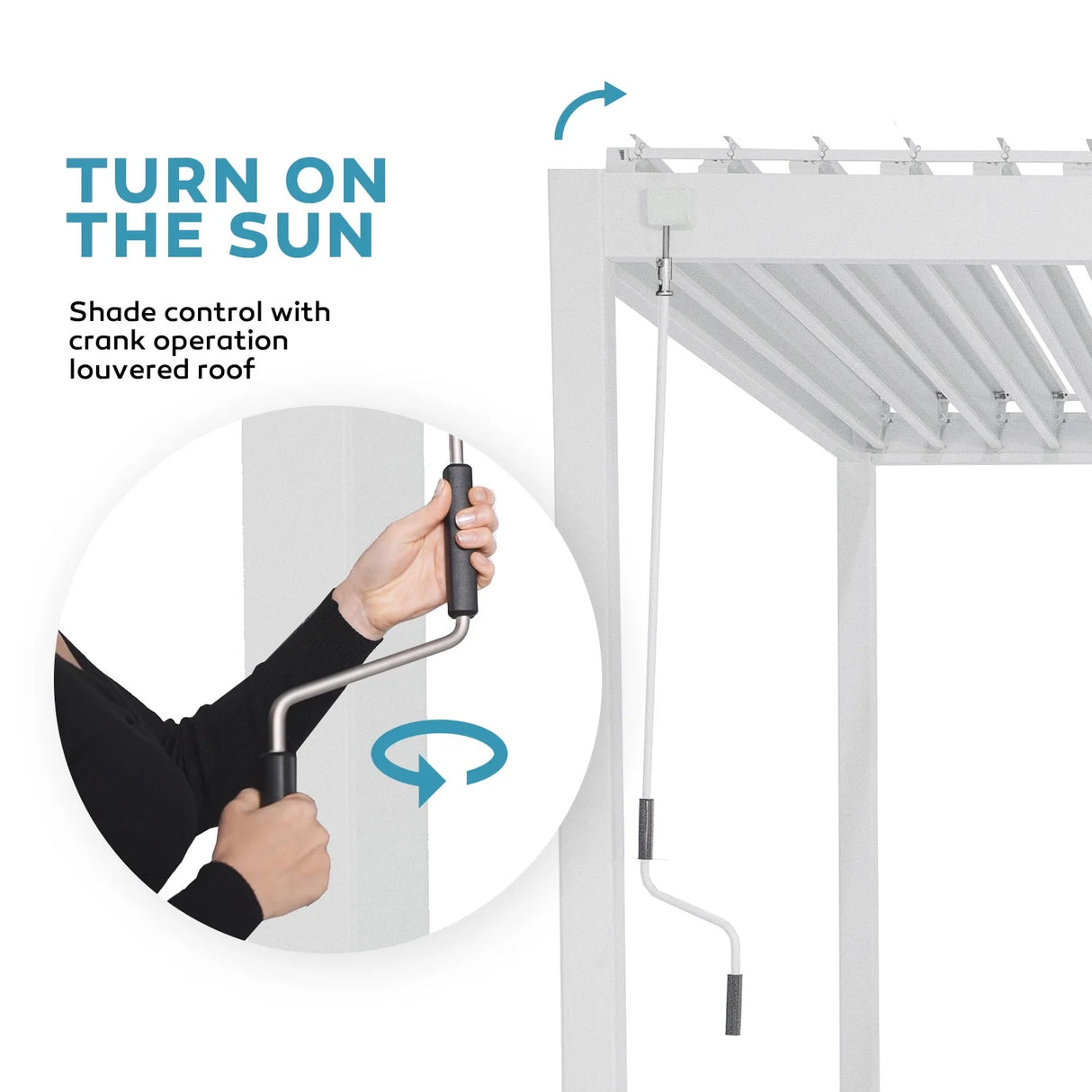 Outdoor Pergola, Patio Shelter W/ Double Aluminum Louvers, White ---111DA 10X20Ft 