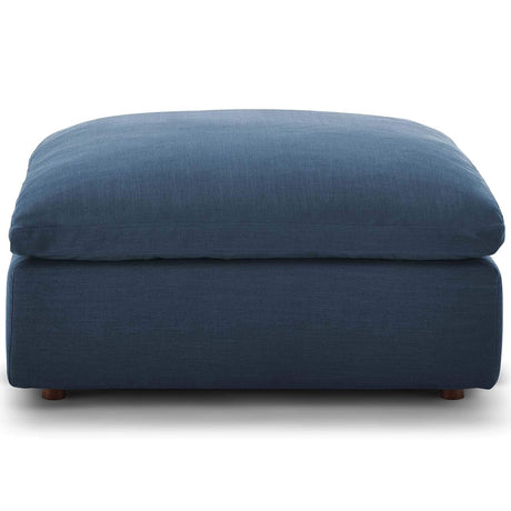 Commix Down-Filled Overstuffed Upholstered Sectional Sofa Ottoman in Azure