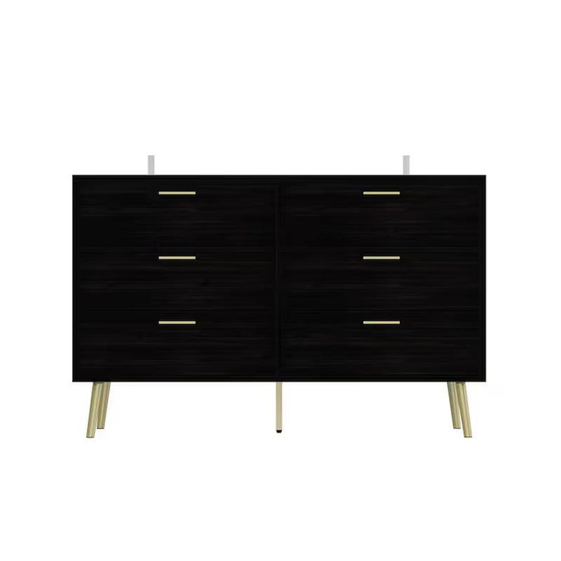 Brown 6 -Drawer Standard Dresser