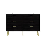 Brown 6 -Drawer Standard Dresser