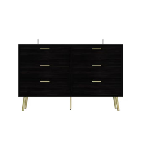 Brown 6 -Drawer Standard Dresser