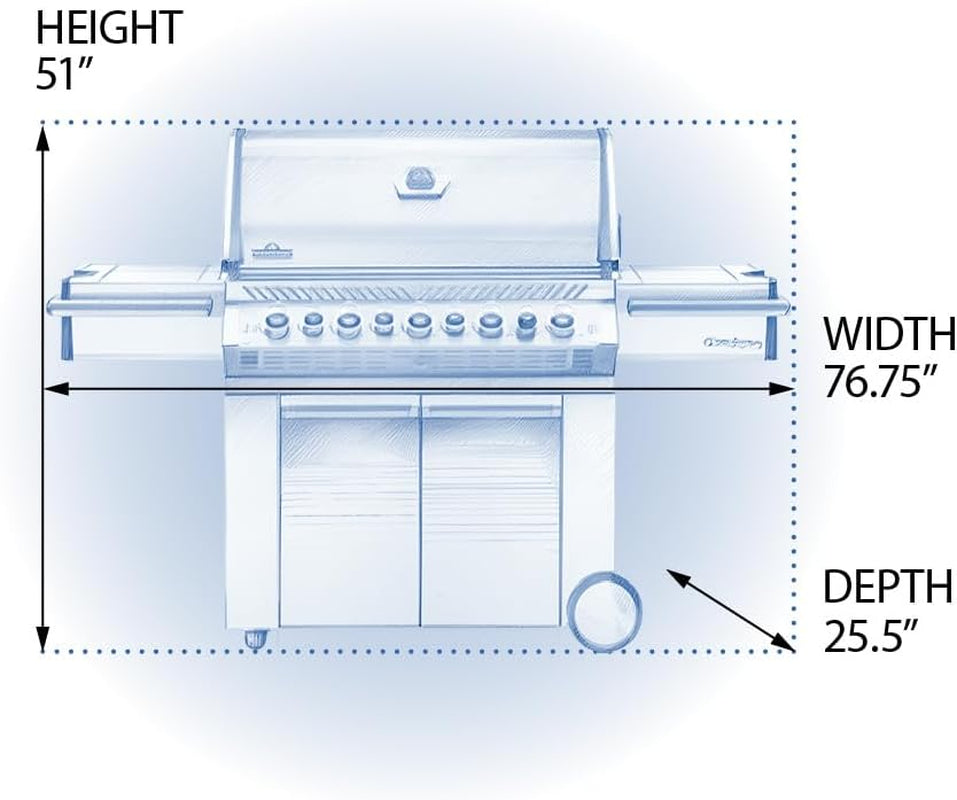 PRO665RSIBNSS-3 Prestige PRO RSIB Natural Gas Grill, 665 Sq.In. + Infrared Side and Rear Burners, Stainless Steel