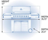 PRO665RSIBNSS-3 Prestige PRO RSIB Natural Gas Grill, 665 Sq.In. + Infrared Side and Rear Burners, Stainless Steel