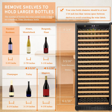 289 Bottle Built-In Single Zone Wine Cooler 32 Inch Width