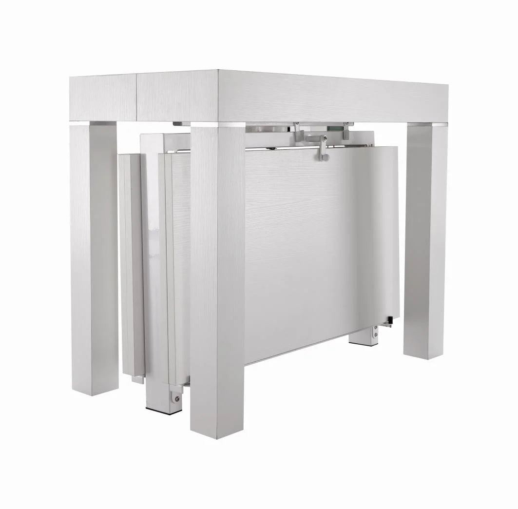 White Transformer Console-to-Dining Table – Italian Modern Expandable Design