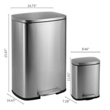 13.2-Gallon Stainless Steel Indoor Kitchen Step Trash Can
