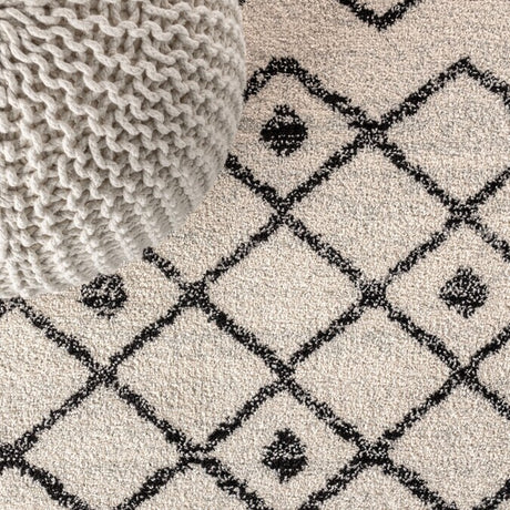 JONATHAN Y Aksil Beni Souk Runner Rug – 2x8 Ft Bohemian Trellis Design (Cream/Black)