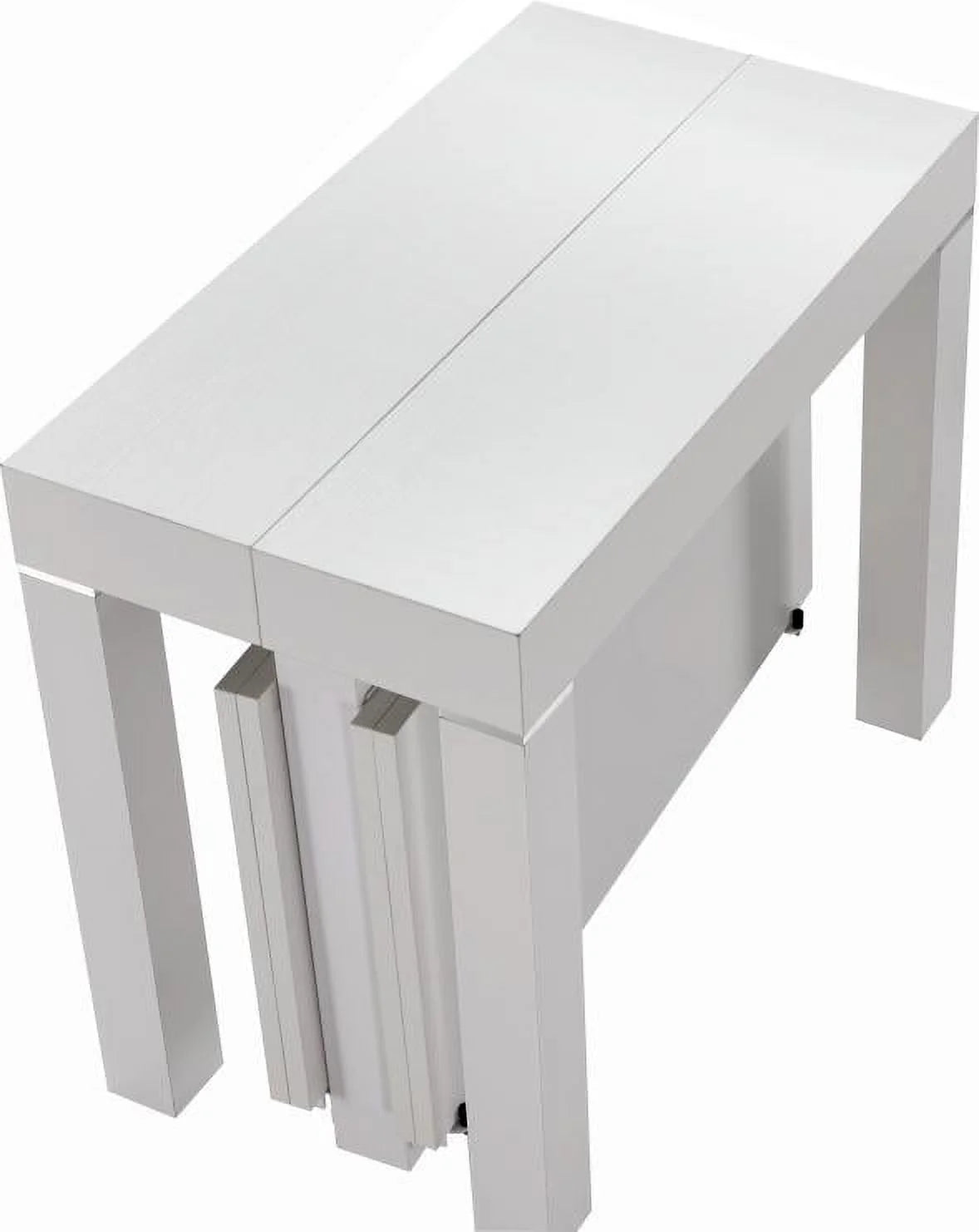 White Transformer Console-to-Dining Table – Italian Modern Expandable Design