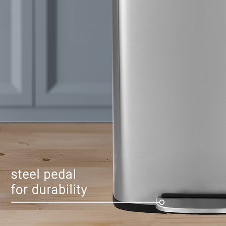 13.2-Gallon Stainless Steel Indoor Kitchen Step Trash Can