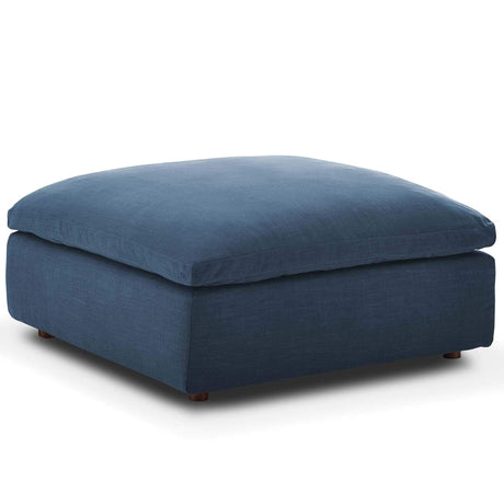 Commix Down-Filled Overstuffed Upholstered Sectional Sofa Ottoman in Azure