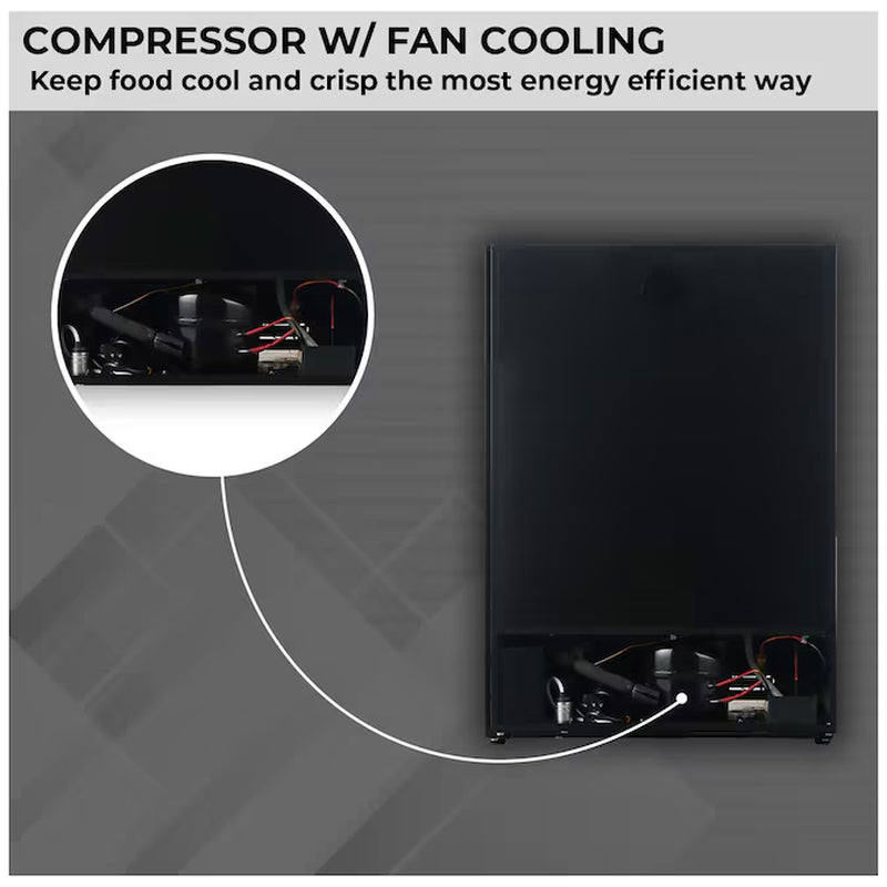 24-Inches W 108 -Can Capacity Stainless Steel Built-In/Freestanding Indoor Beverage Refrigerator with Glass Door