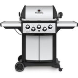 390 Stainless Steel/Black 3-Burner Natural Gas Grill with 1 Side Burner