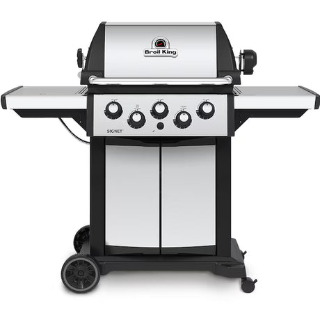 390 Stainless Steel/Black 3-Burner Natural Gas Grill with 1 Side Burner