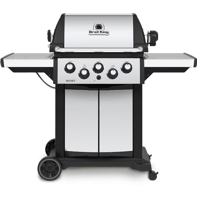 390 Stainless Steel/Black 3-Burner Natural Gas Grill with 1 Side Burner