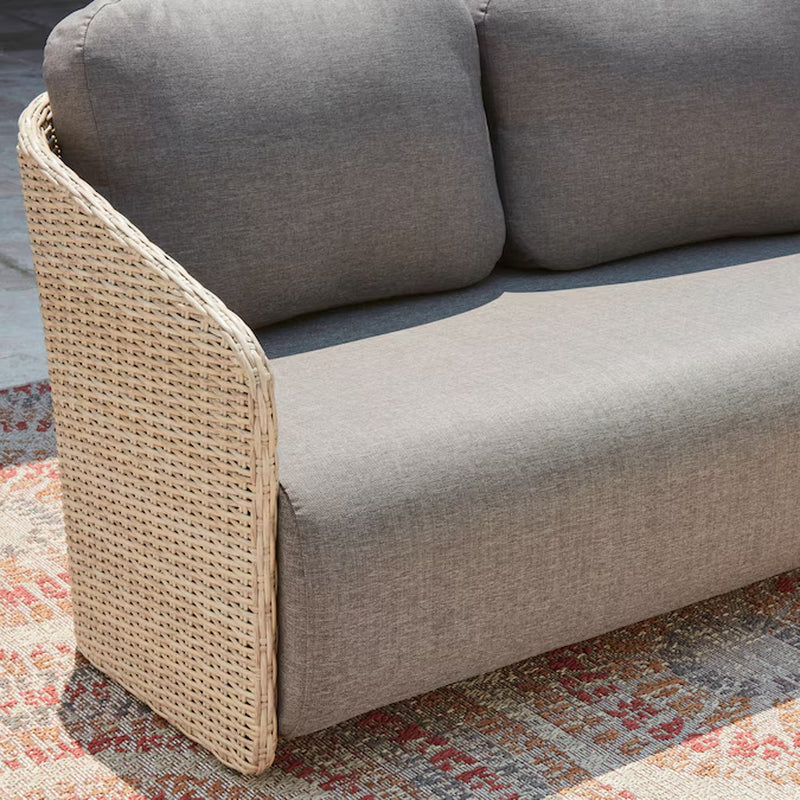 Venza 3-Piece Wicker Patio Conversation Set with Dark Gray Cushions