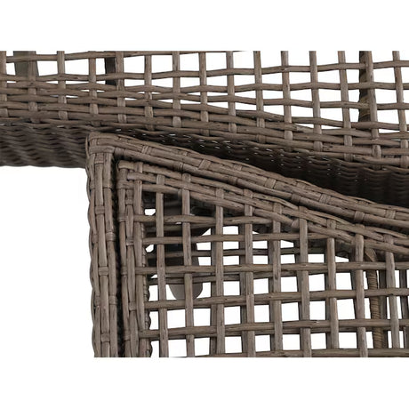 Dunes 3-Piece Wicker Patio Sofa Conversation Set with Blue Cushions