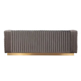 Vintage Flannel Futon Sofa – Convertible Sleeper with Golden Steel Frame